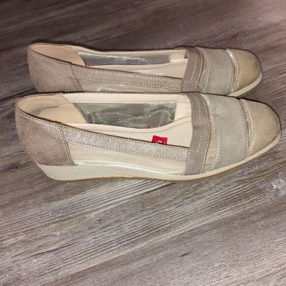 Karen Scott Caroline mesh side tan summer night out wedge Sz 8.5 - Picture 5 of 8